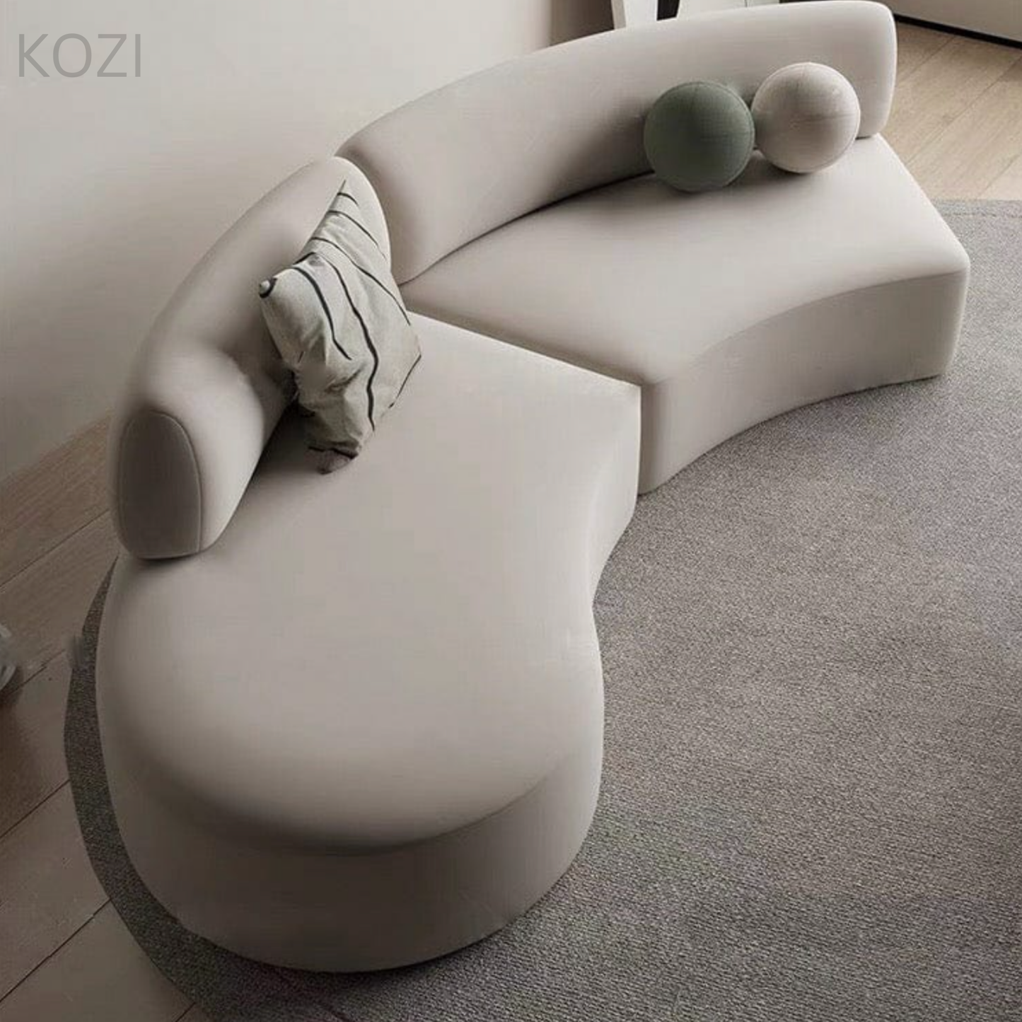 ORVIA Scratch Resistant Sectional Curve Sofa