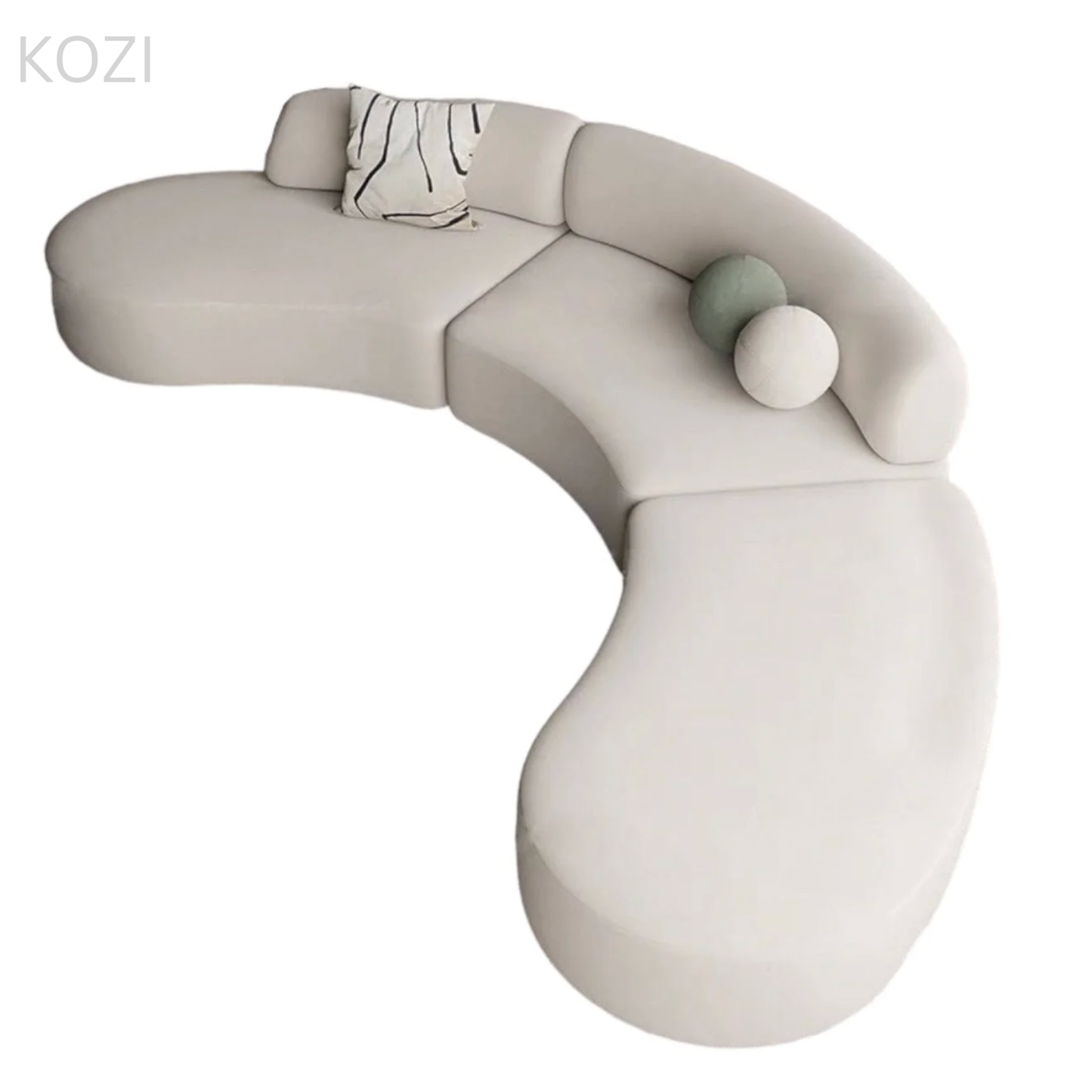 ORVIA Scratch Resistant Sectional Curve Sofa