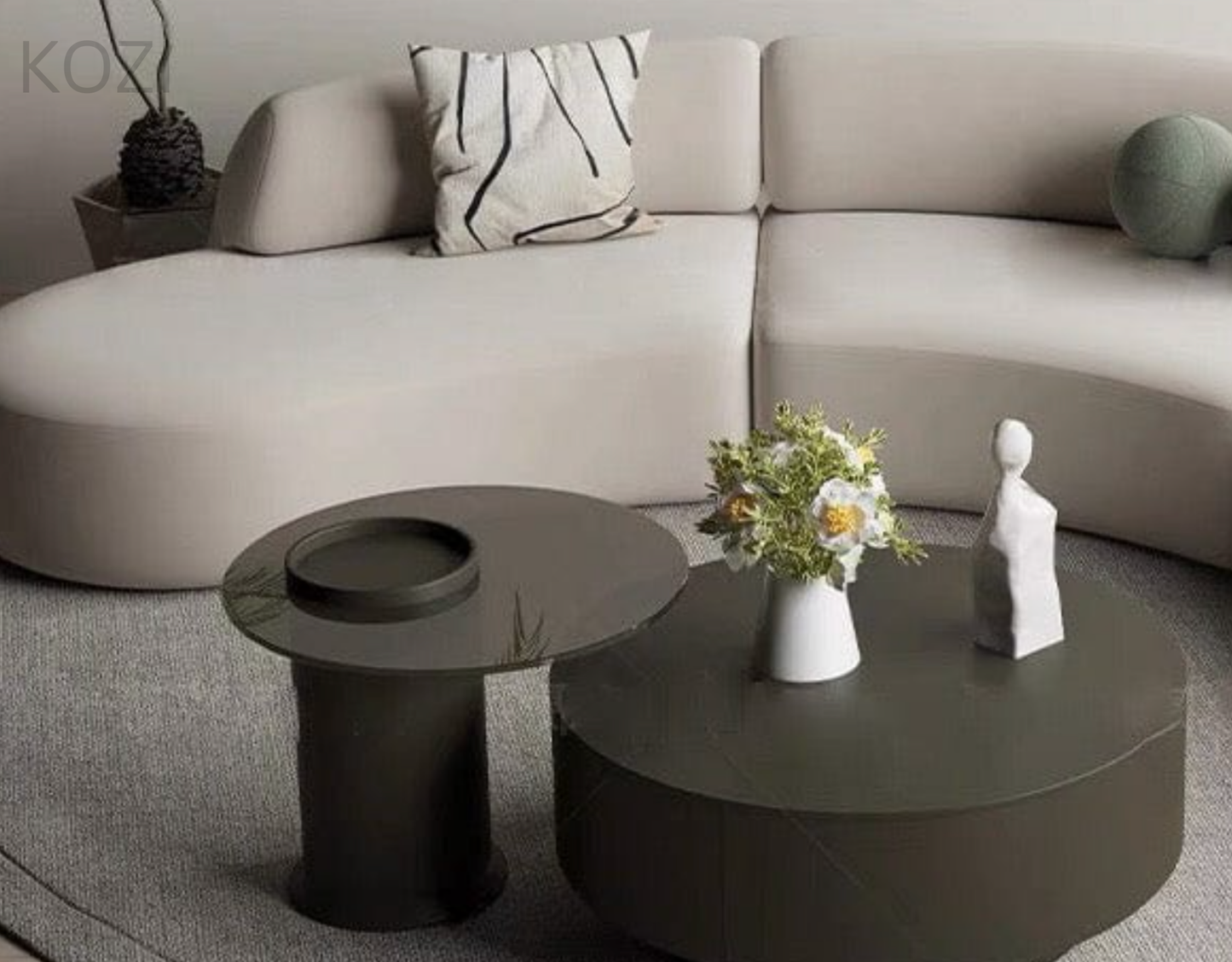 ORVIA Scratch Resistant Sectional Curve Sofa