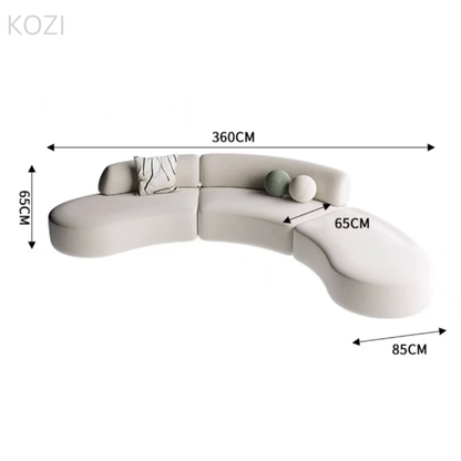 ORVIA Scratch Resistant Sectional Curve Sofa