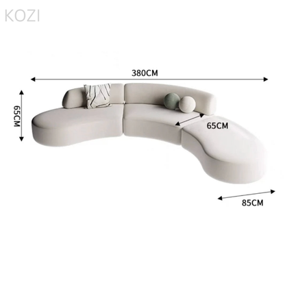 ORVIA Scratch Resistant Sectional Curve Sofa