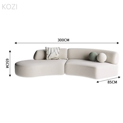 ORVIA Scratch Resistant Sectional Curve Sofa