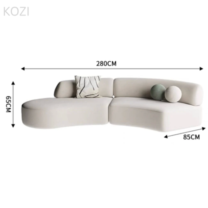 ORVIA Scratch Resistant Sectional Curve Sofa