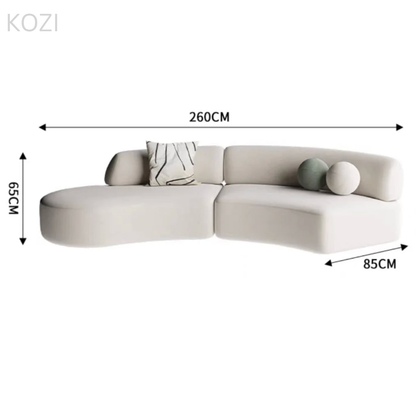 ORVIA Scratch Resistant Sectional Curve Sofa