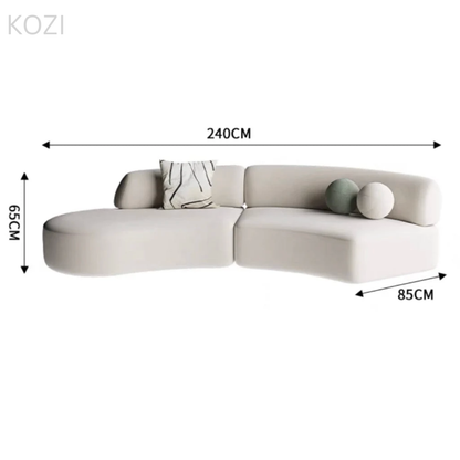 ORVIA Scratch Resistant Sectional Curve Sofa