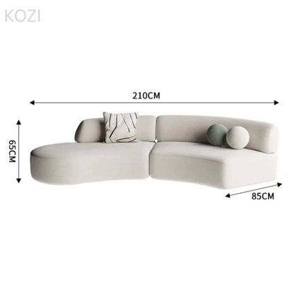 ORVIA Scratch Resistant Sectional Curve Sofa