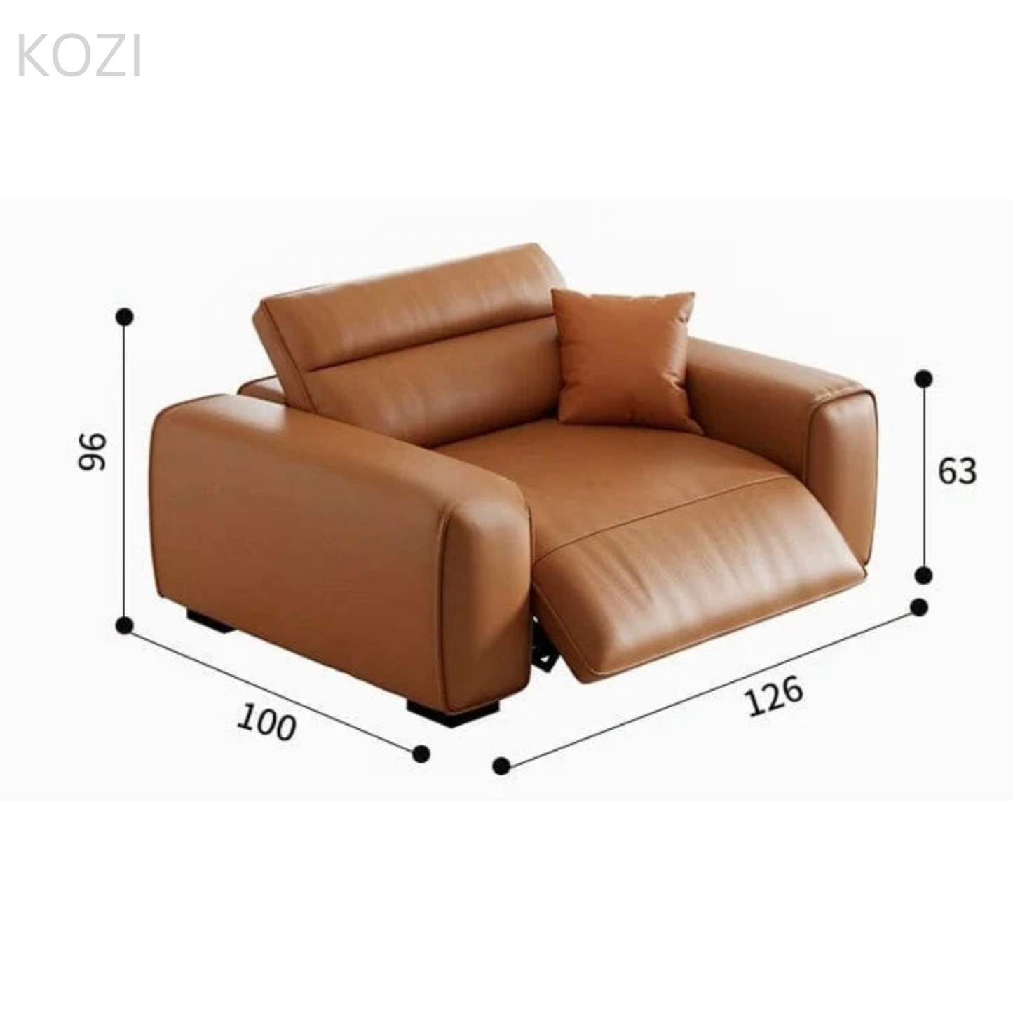 Jackie Electric Recliner Leather L-shaped Sofa