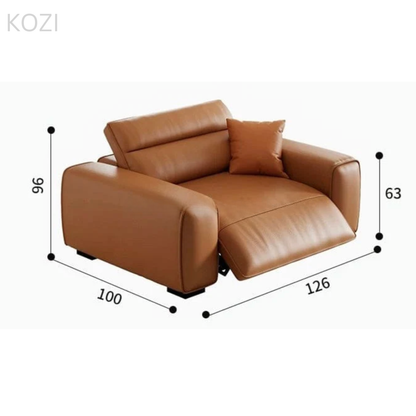 Jackie Electric Recliner Leather L-shaped Sofa