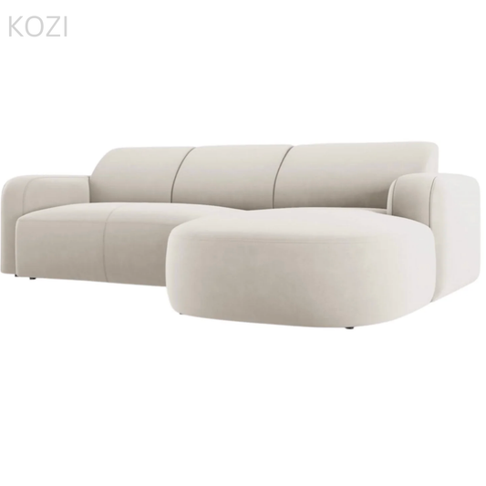 VELORA Scratch Resistant Sectional Curve Chaise Sofa