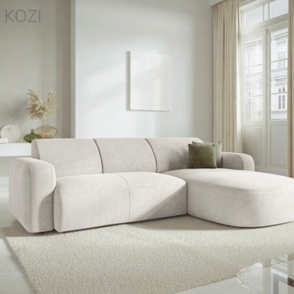VELORA Scratch Resistant Sectional Curve Chaise Sofa