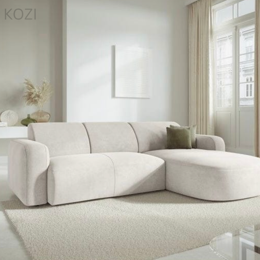 VELORA Scratch Resistant Sectional Curve Chaise Sofa