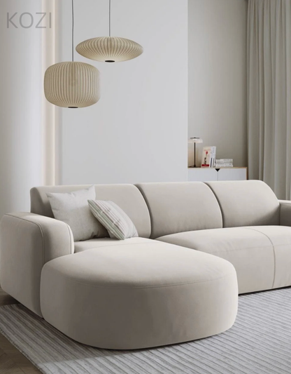 VELORA Scratch Resistant Sectional Curve Chaise Sofa