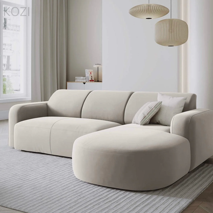 VELORA Scratch Resistant Sectional Curve Chaise Sofa