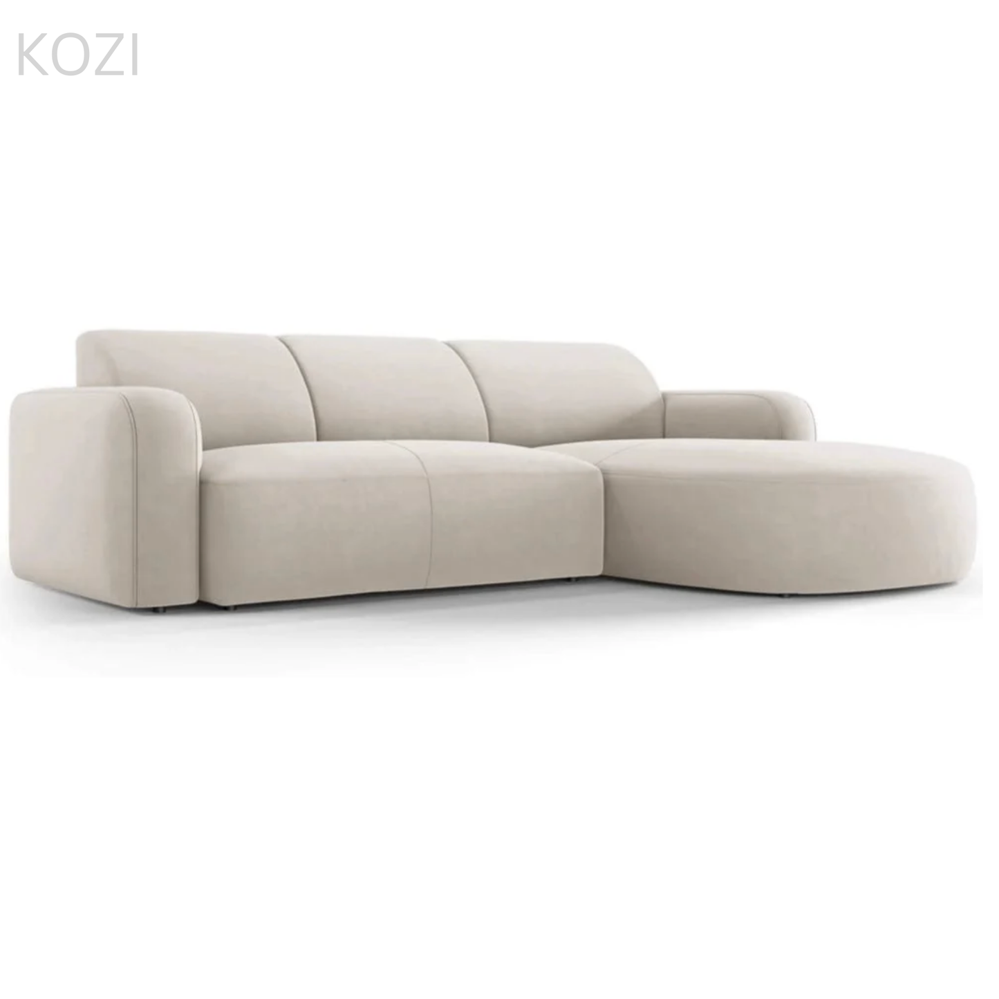 VELORA Scratch Resistant Sectional Curve Chaise Sofa