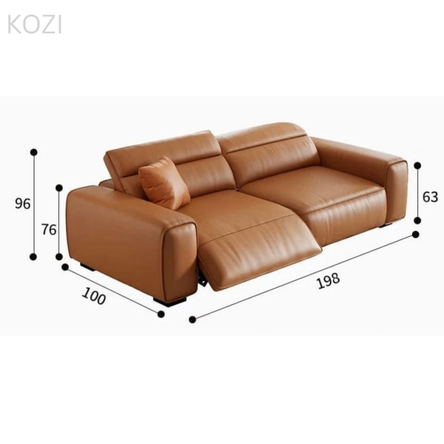 Jackie Electric Recliner Leather L-shaped Sofa