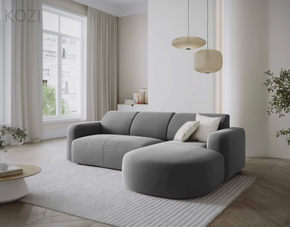 VELORA Scratch Resistant Sectional Curve Chaise Sofa