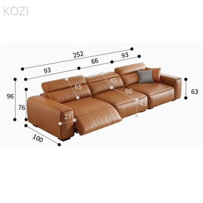 Jackie Electric Recliner Leather L-shaped Sofa