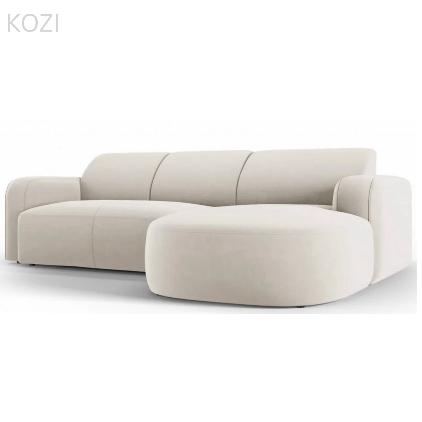 VELORA Scratch Resistant Sectional Curve Chaise Sofa