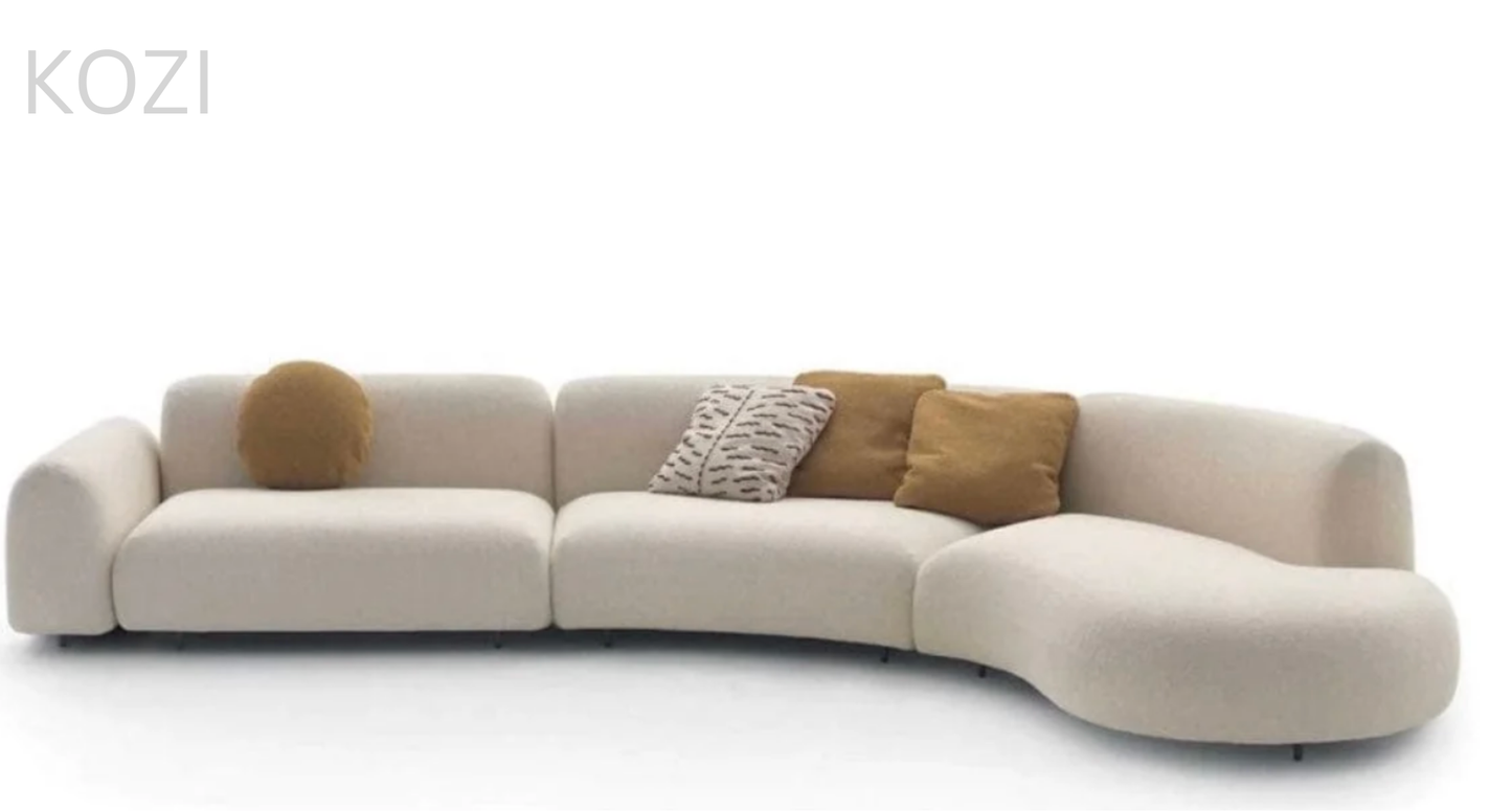 SELYRA Performance Boucle Curve Sofa