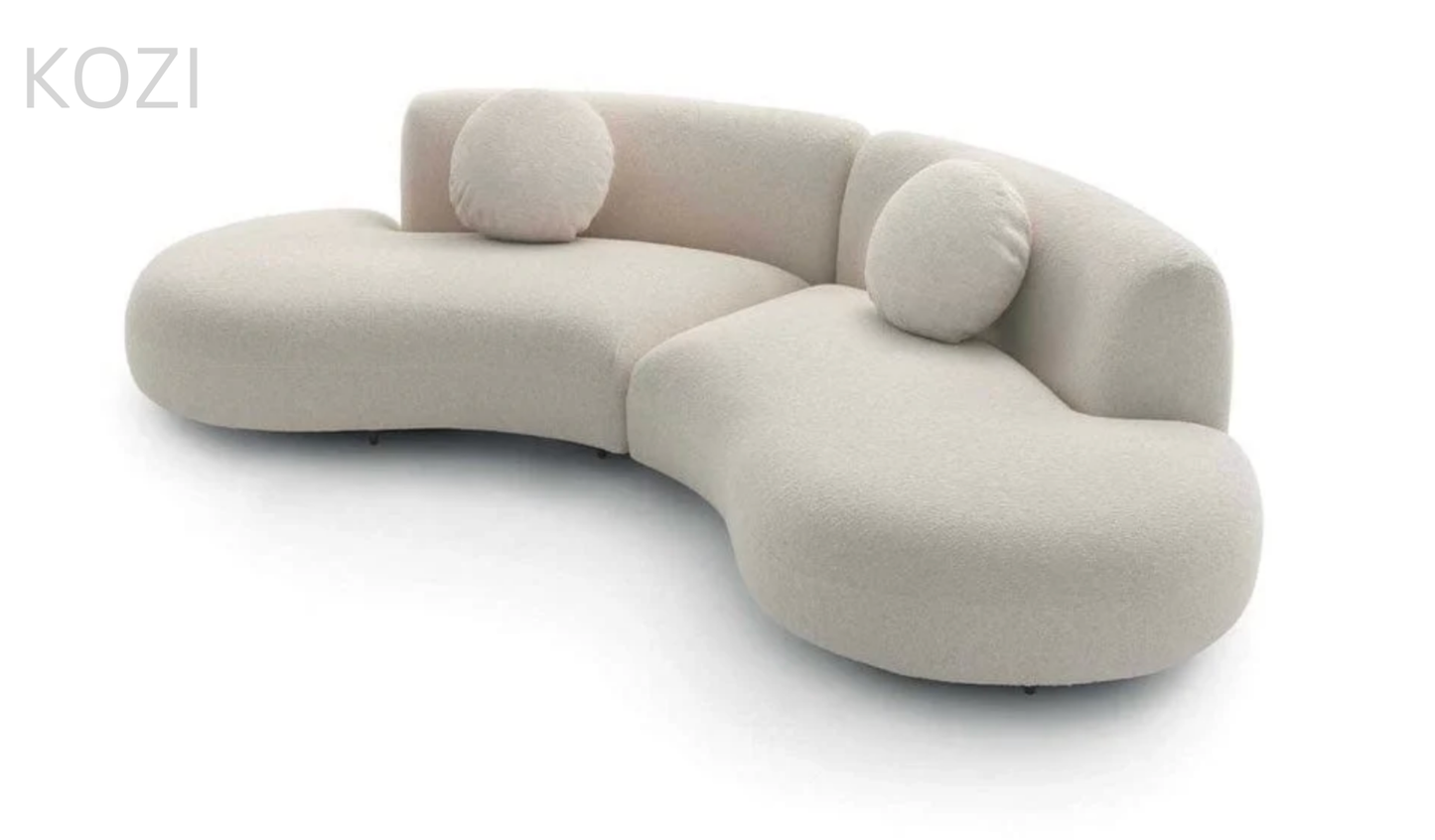 SELYRA Performance Boucle Curve Sofa