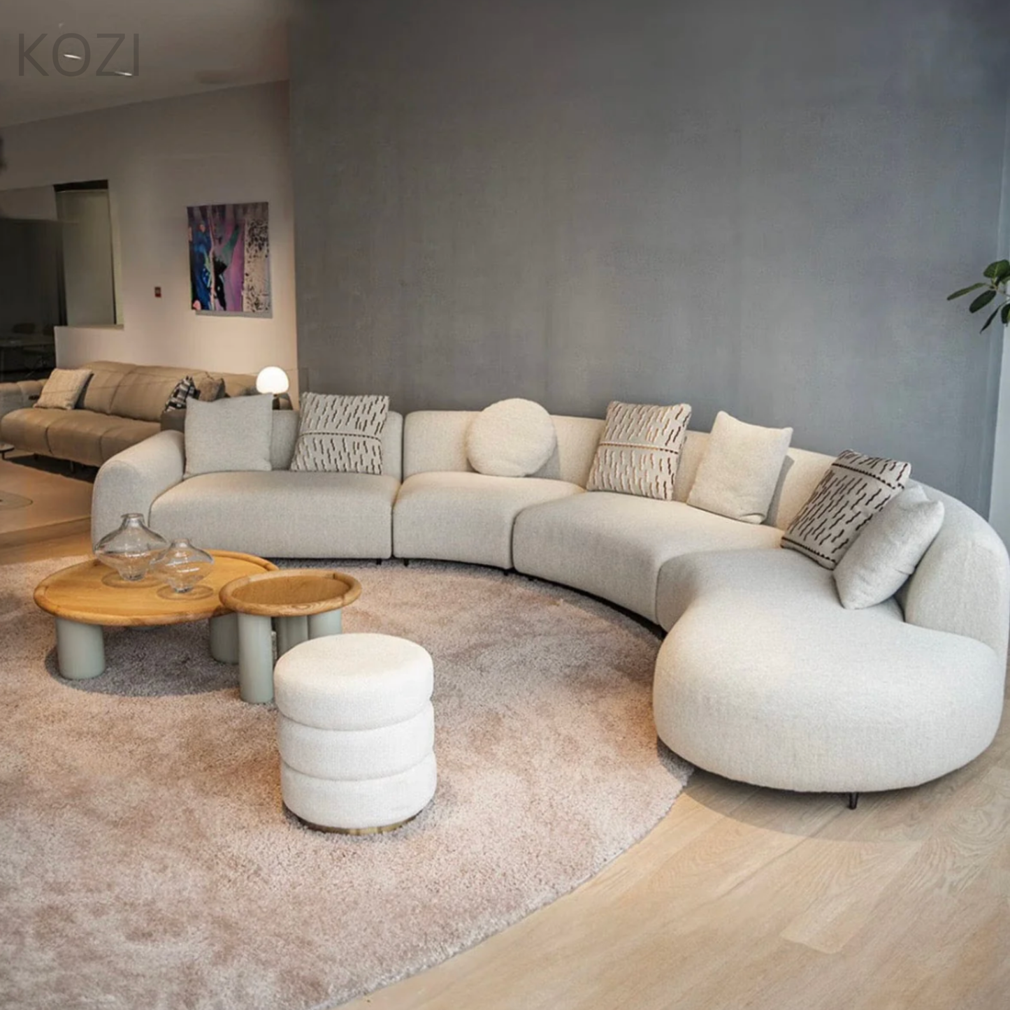 SELYRA Performance Boucle Curve Sofa
