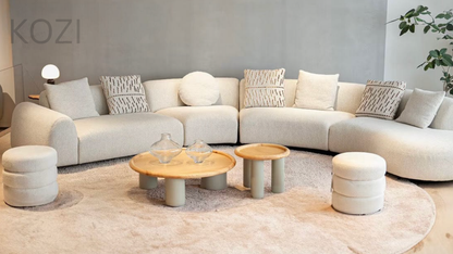 SELYRA Performance Boucle Curve Sofa