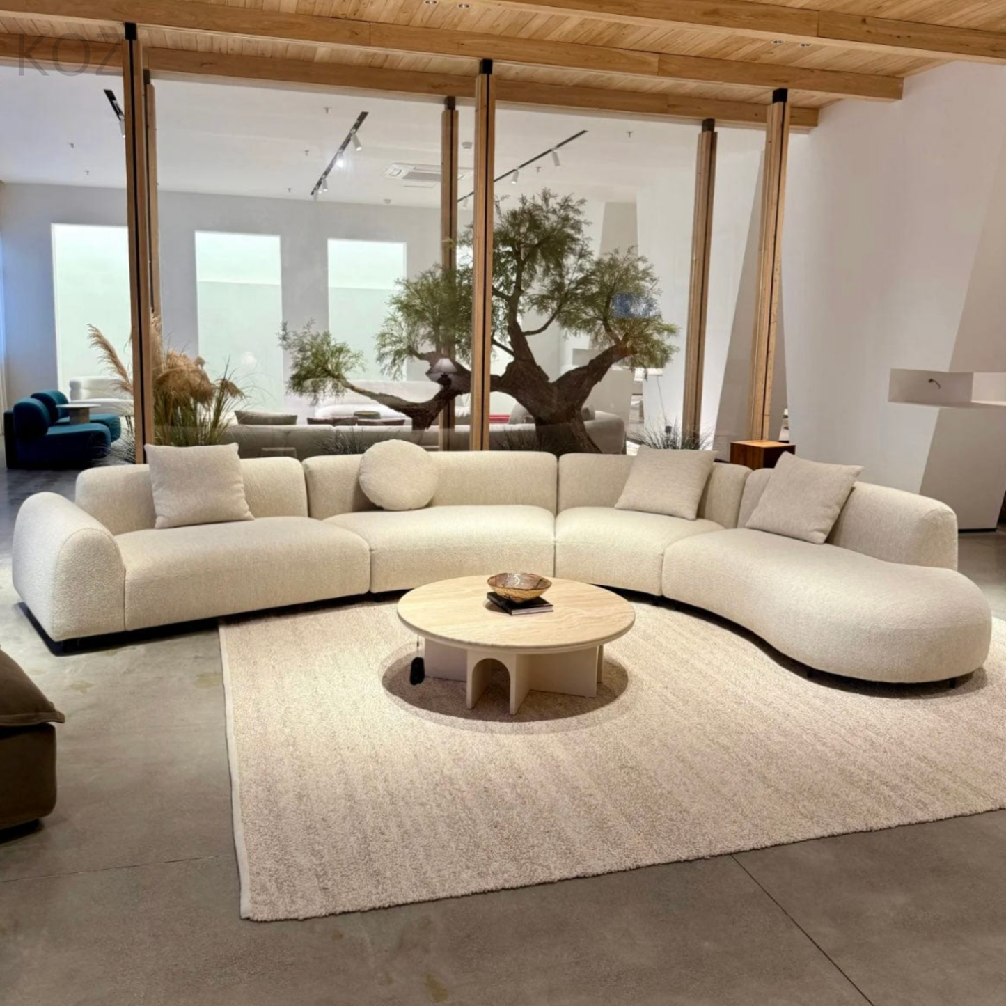 SELYRA Performance Boucle Curve Sofa