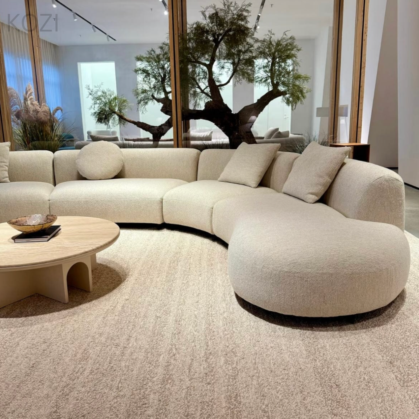 SELYRA Performance Boucle Curve Sofa