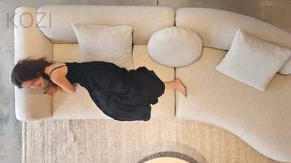 SELYRA Performance Boucle Curve Sofa