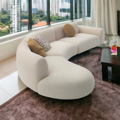 SELYRA Performance Boucle Curve Sofa