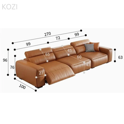 Jackie Electric Recliner Leather L-shaped Sofa