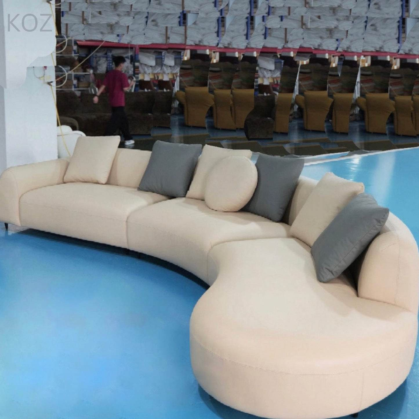 SELYRA Performance Boucle Curve Sofa