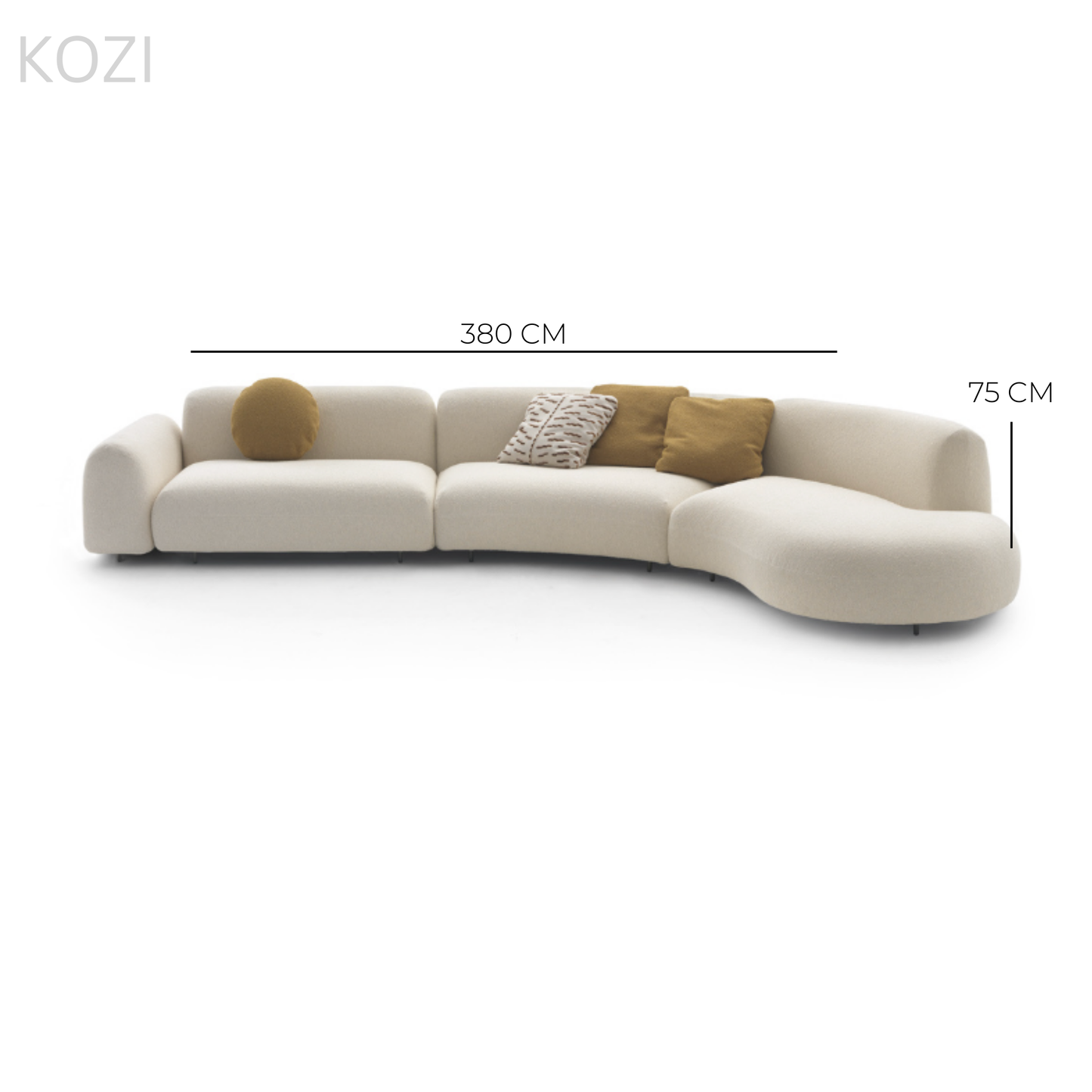 SELYRA Performance Boucle Curve Sofa
