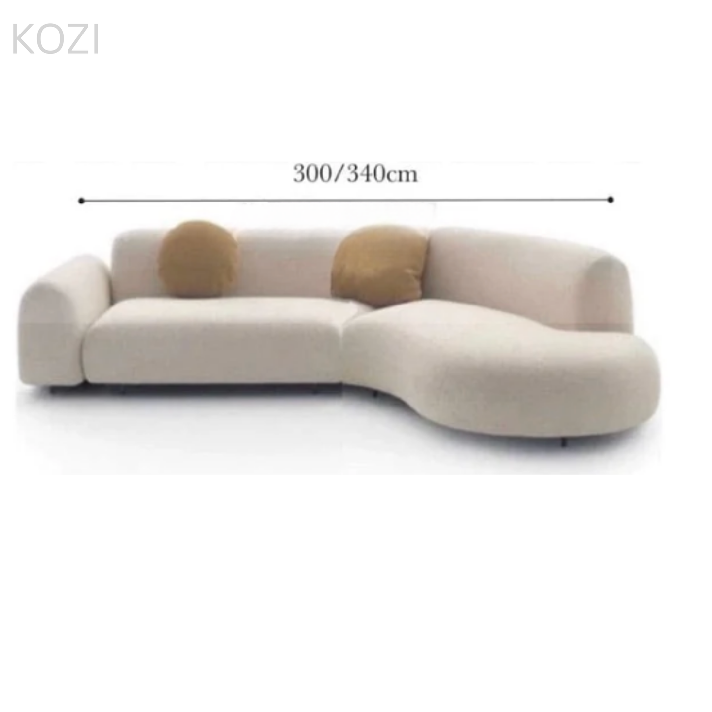 SELYRA Performance Boucle Curve Sofa
