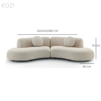 SELYRA Performance Boucle Curve Sofa