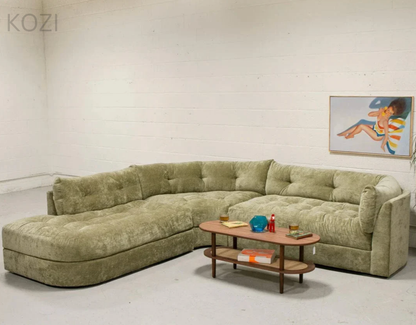 Audra Scratch Resistant Sectional Curve Sofa