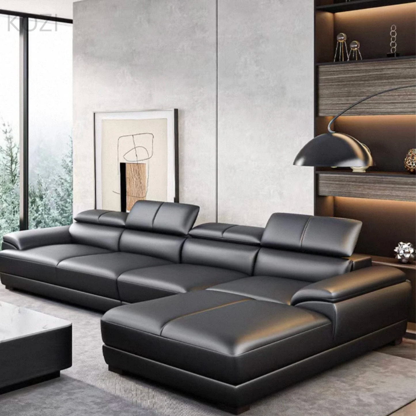 VALENZA Sectional Genuine Leather Sofa