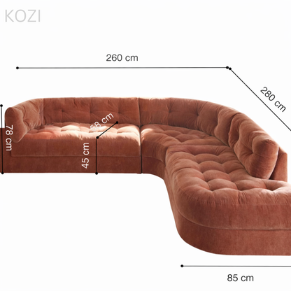 Audra Scratch Resistant Sectional Curve Sofa