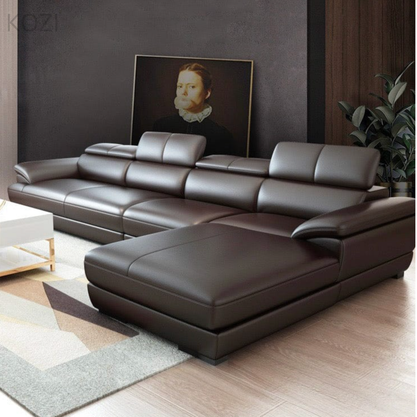 VALENZA Sectional Genuine Leather Sofa