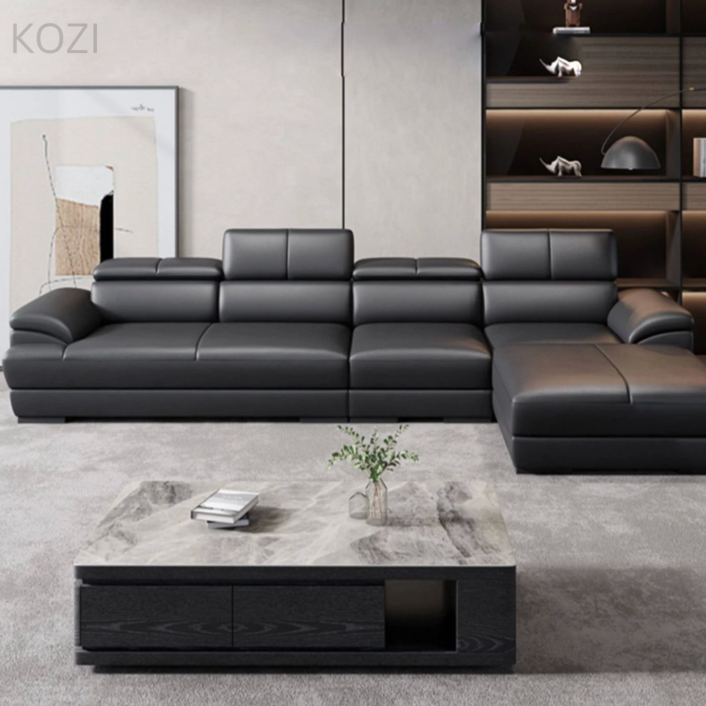 VALENZA Sectional Genuine Leather Sofa