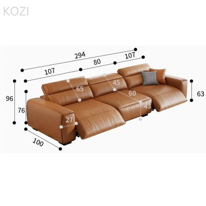 Jackie Electric Recliner Leather L-shaped Sofa