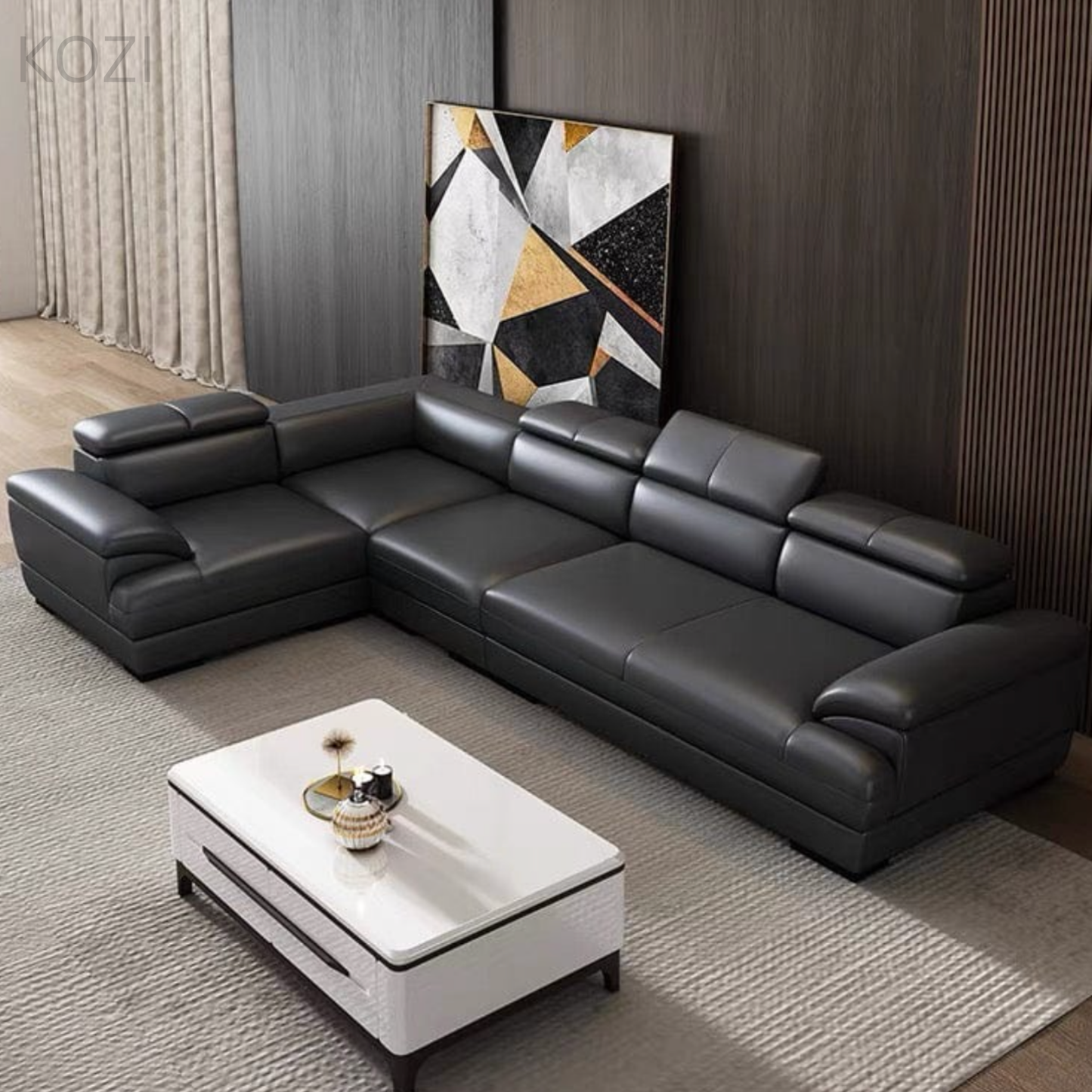 VALENZA Sectional Genuine Leather Sofa