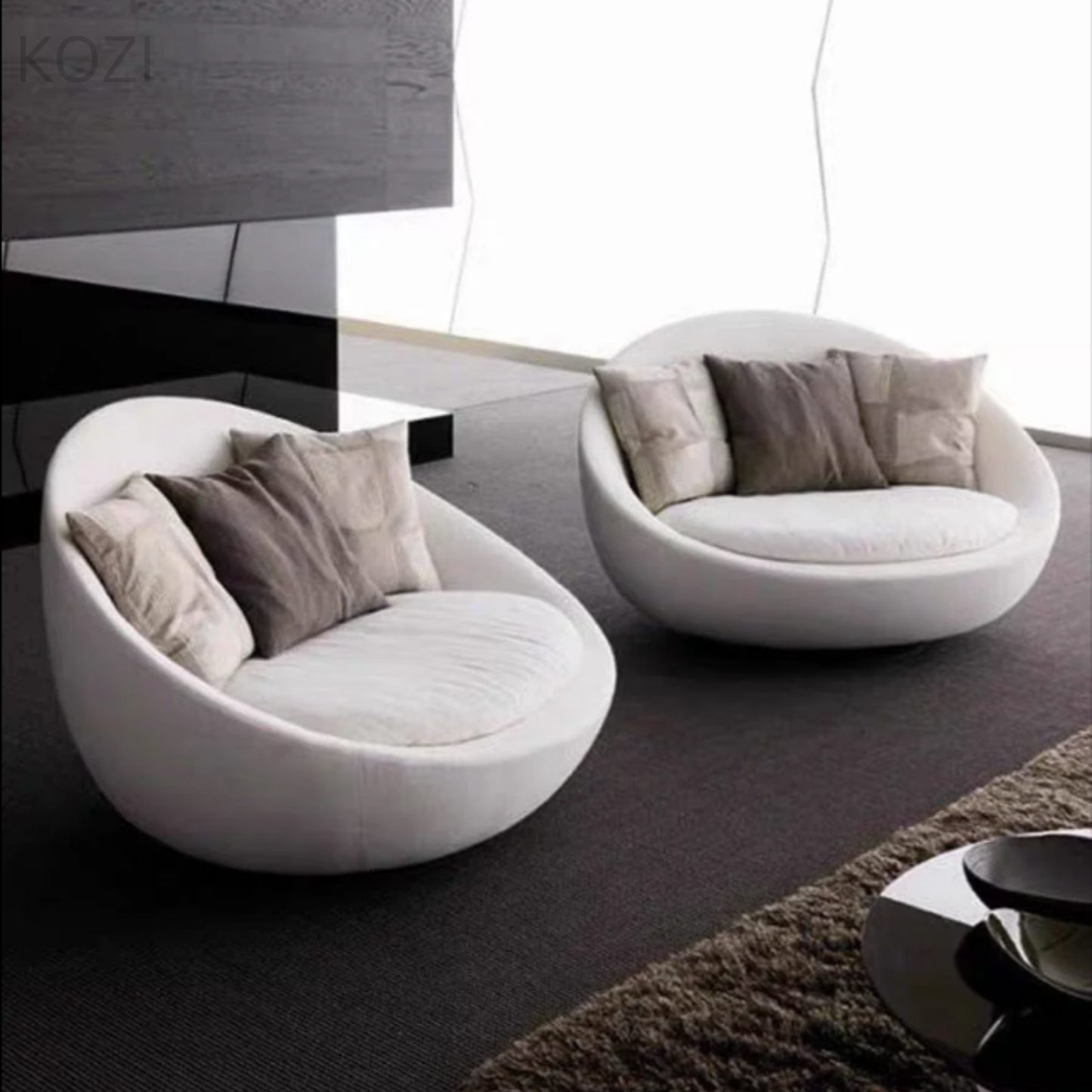 Hudson Scratch Resistant Round Curve Armchair Sofa