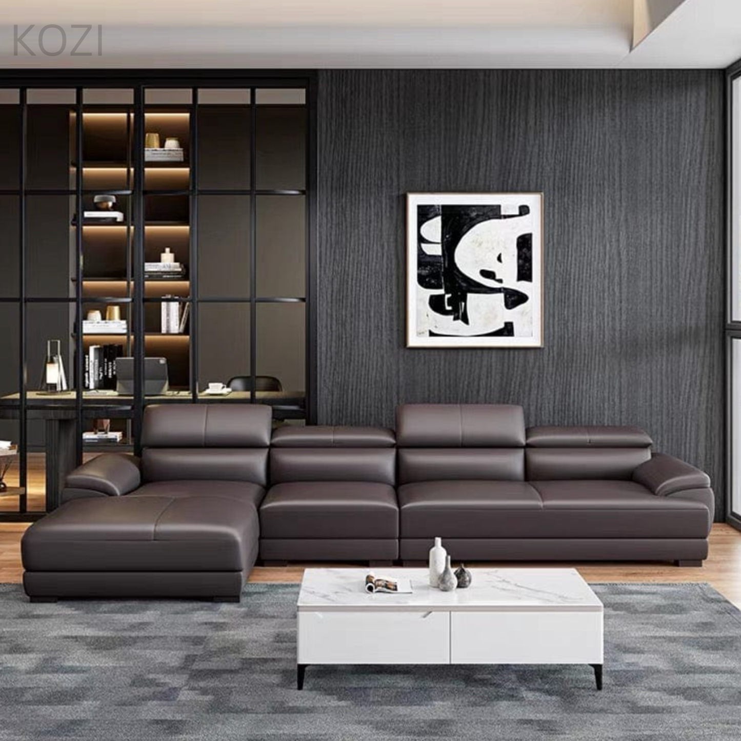 VALENZA Sectional Genuine Leather Sofa