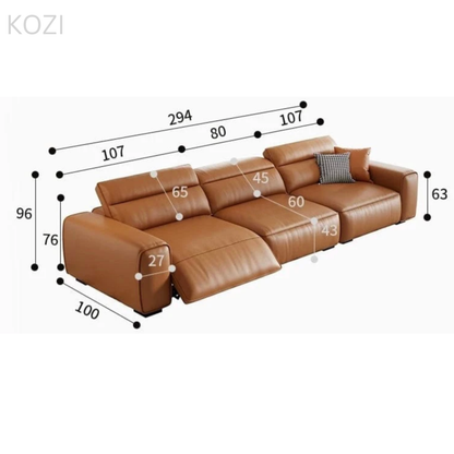 Jackie Electric Recliner Leather L-shaped Sofa
