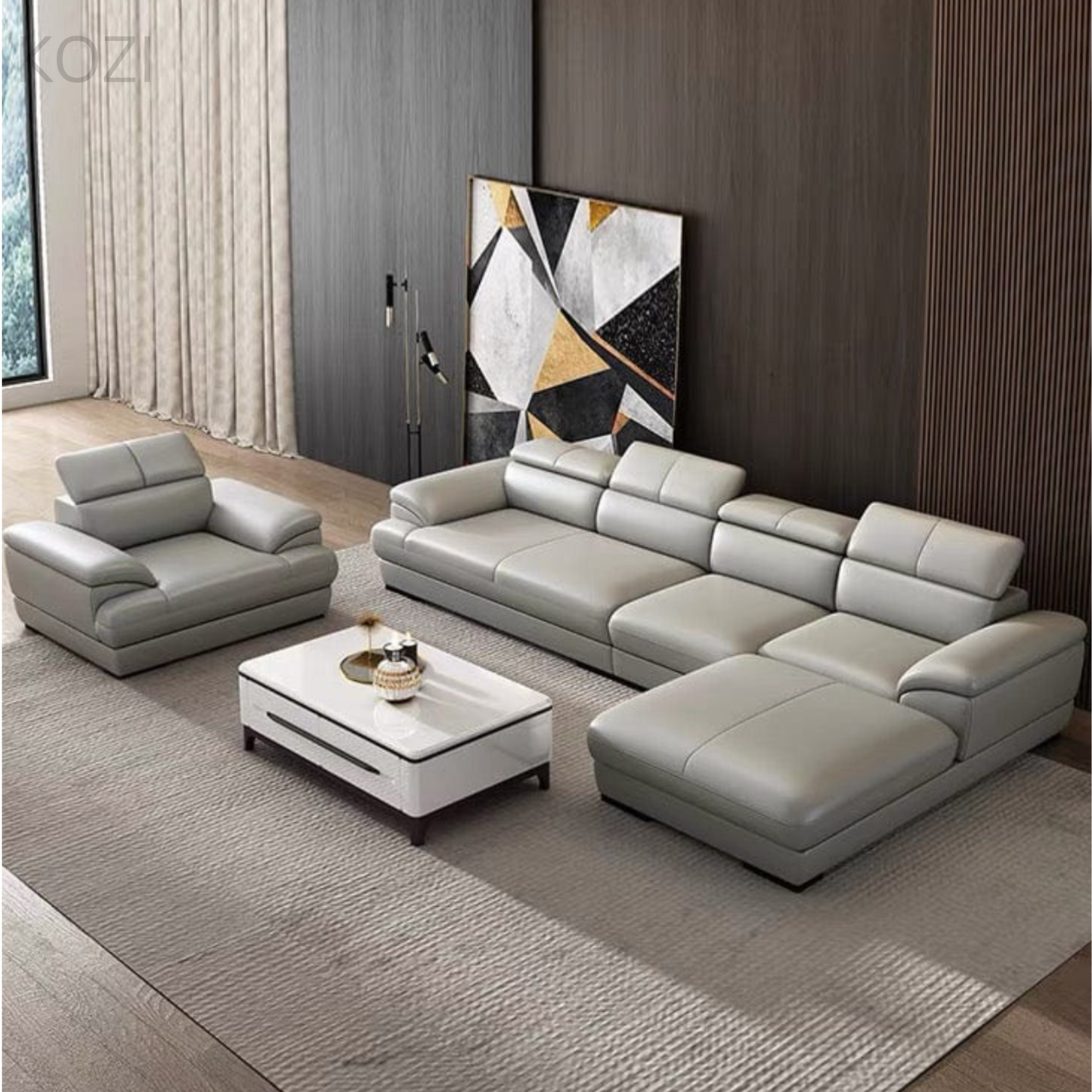 VALENZA Sectional Genuine Leather Sofa