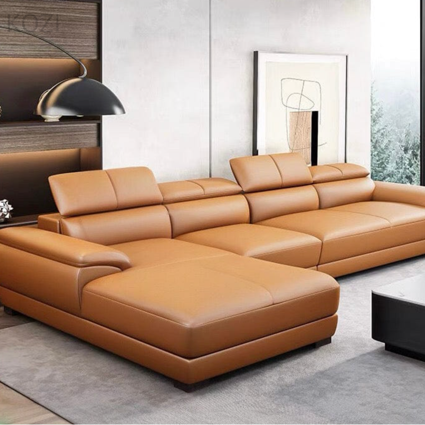 VALENZA Sectional Genuine Leather Sofa