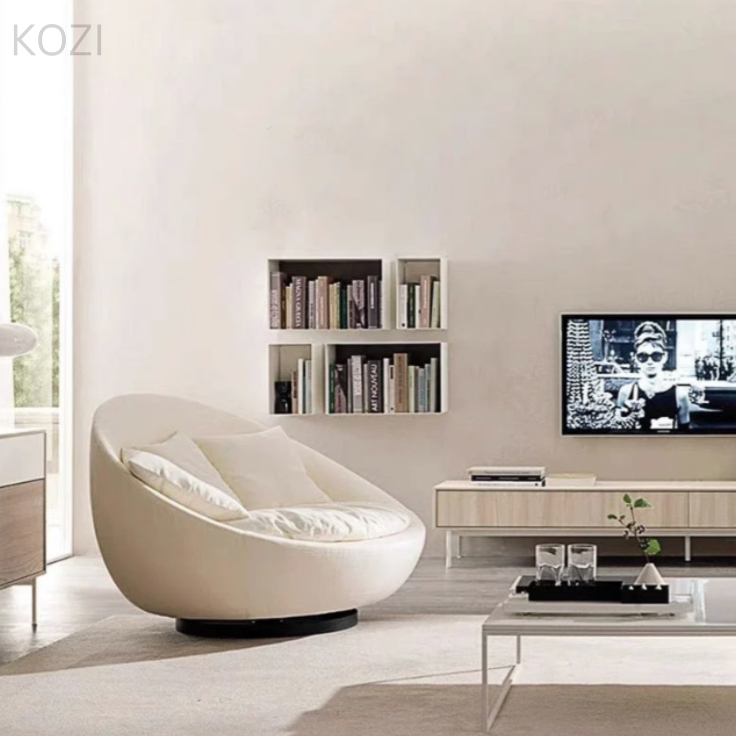 Hudson Scratch Resistant Round Curve Armchair Sofa