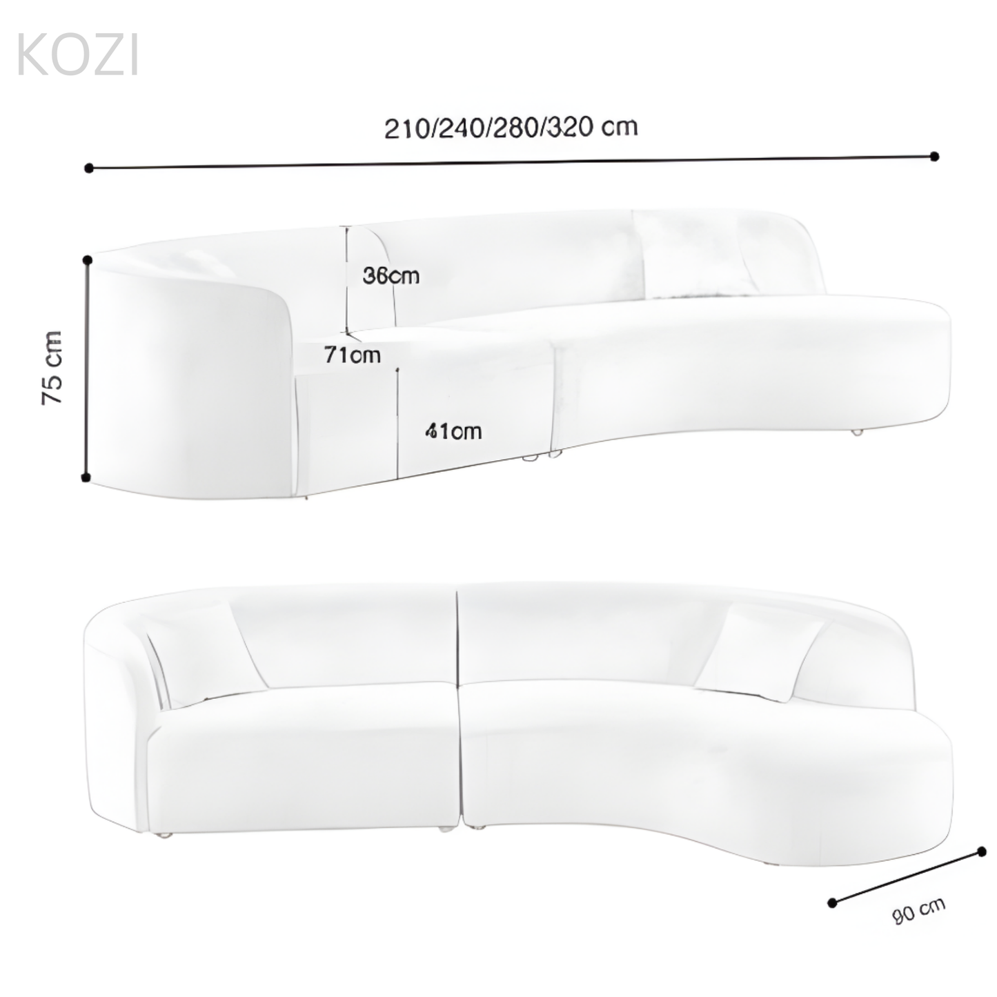 LYRA Performance Boucle Curve Sofa
