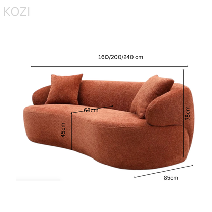 Aina Performance Boucle Curve Sofa